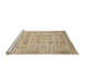 Sideview of Machine Washable Abstract Brown Rug, wshabs1739