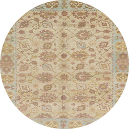 Round Machine Washable Abstract Brown Rug, wshabs1739