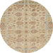 Round Machine Washable Abstract Brown Rug, wshabs1739