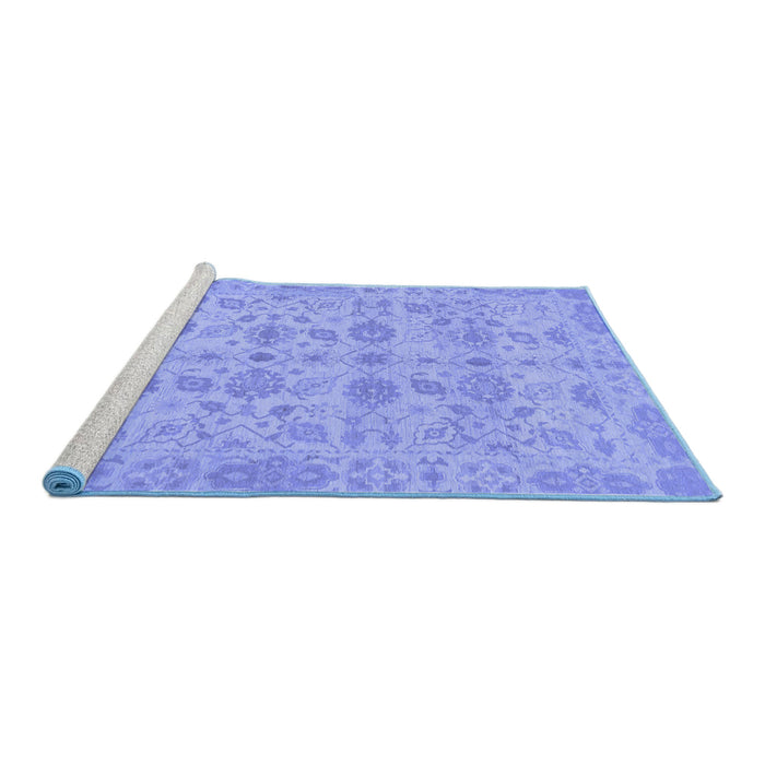 Sideview of Machine Washable Oriental Blue Traditional Rug, wshabs1739blu