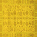 Square Oriental Yellow Traditional Rug, abs1739yw