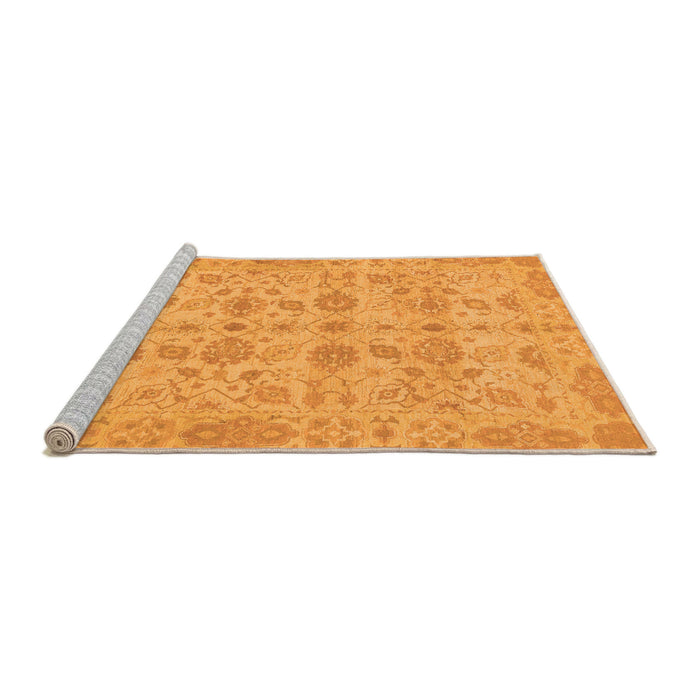 Sideview of Machine Washable Oriental Orange Traditional Area Rugs, wshabs1739org