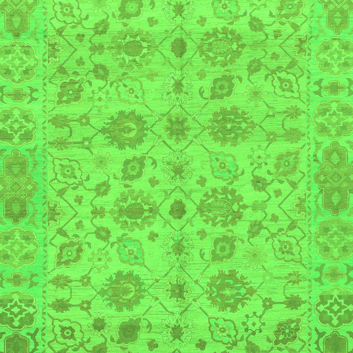 Machine Washable Oriental Green Traditional Area Rugs, wshabs1739grn