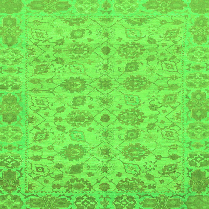Square Machine Washable Oriental Green Traditional Area Rugs, wshabs1739grn