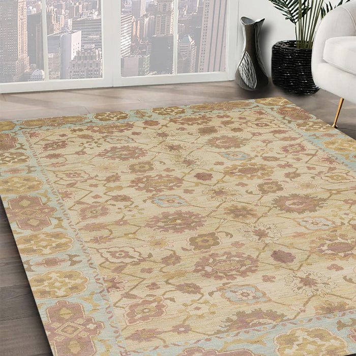 Machine Washable Abstract Brown Rug in a Family Room, wshabs1739