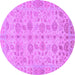 Round Oriental Purple Traditional Rug, abs1739pur