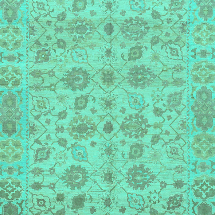 Machine Washable Oriental Turquoise Traditional Area Rugs, wshabs1739turq