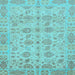 Square Machine Washable Oriental Light Blue Traditional Rug, wshabs1739lblu