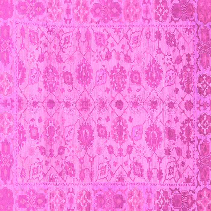 Square Machine Washable Oriental Pink Traditional Rug, wshabs1739pnk