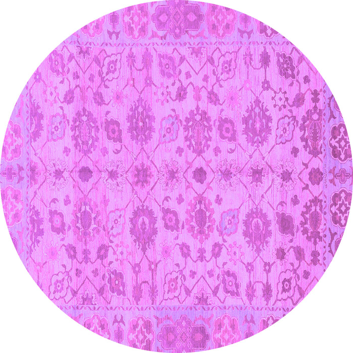 Round Machine Washable Oriental Purple Traditional Area Rugs, wshabs1739pur