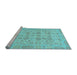 Sideview of Machine Washable Oriental Light Blue Traditional Rug, wshabs1739lblu