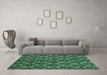 Machine Washable Abstract Turquoise Modern Area Rugs in a Living Room,, wshabs173turq