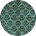 Round Machine Washable Abstract Light Blue Modern Rug, wshabs173lblu