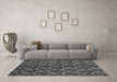 Machine Washable Abstract Gray Modern Rug in a Living Room,, wshabs173gry