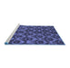 Sideview of Machine Washable Abstract Blue Modern Rug, wshabs173blu