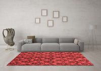 Machine Washable Abstract Red Modern Rug, wshabs173red