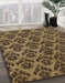 Machine Washable Abstract Cinnamon Brown Rug in a Family Room, wshabs173