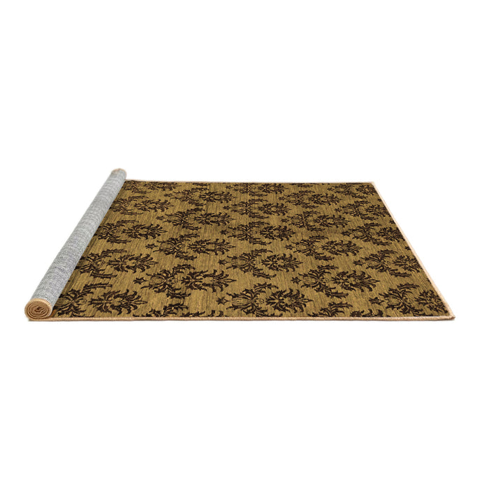 Sideview of Machine Washable Abstract Brown Modern Rug, wshabs173brn