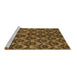 Sideview of Machine Washable Abstract Brown Modern Rug, wshabs173brn