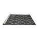 Sideview of Machine Washable Abstract Gray Modern Rug, wshabs173gry