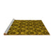 Sideview of Machine Washable Abstract Yellow Modern Rug, wshabs173yw