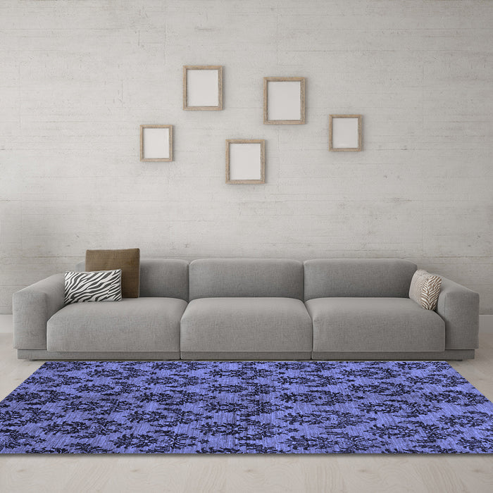 Machine Washable Abstract Blue Modern Rug in a Living Room, wshabs173blu