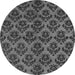 Round Abstract Gray Modern Rug, abs173gry