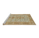 Sideview of Machine Washable Abstract Cinnamon Brown Rug, wshabs1740