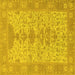 Square Machine Washable Oriental Yellow Traditional Rug, wshabs1740yw