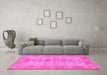 Machine Washable Oriental Pink Traditional Rug in a Living Room, wshabs1740pnk