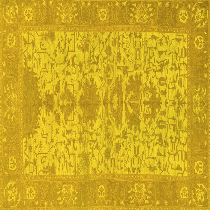 Square Oriental Yellow Traditional Rug, abs1740yw