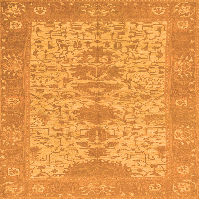 Square Machine Washable Oriental Orange Traditional Area Rugs, wshabs1740org