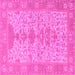 Square Oriental Pink Traditional Rug, abs1740pnk