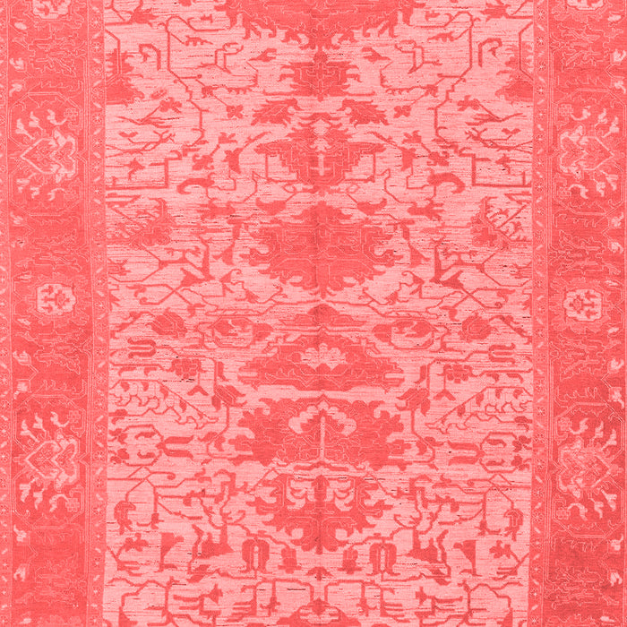 Machine Washable Oriental Red Traditional Rug, wshabs1740red