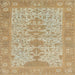 Square Machine Washable Abstract Cinnamon Brown Rug, wshabs1740