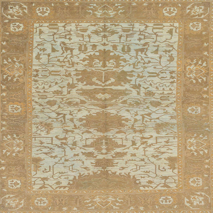 Square Abstract Cinnamon Brown Oriental Rug, abs1740