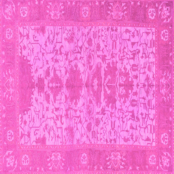 Square Machine Washable Oriental Pink Traditional Rug, wshabs1740pnk