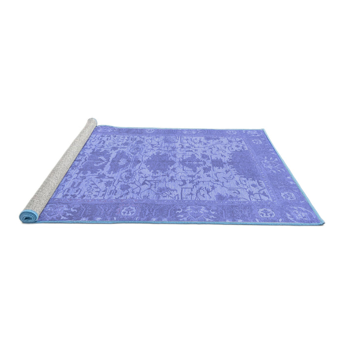 Sideview of Machine Washable Oriental Blue Traditional Rug, wshabs1740blu
