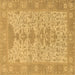 Square Oriental Brown Traditional Rug, abs1740brn