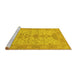 Sideview of Machine Washable Oriental Yellow Traditional Rug, wshabs1740yw