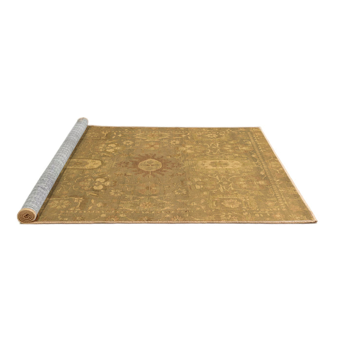 Sideview of Machine Washable Abstract Brown Modern Rug, wshabs1741brn