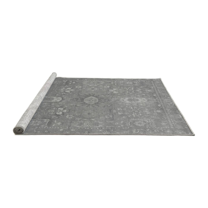 Sideview of Machine Washable Abstract Gray Modern Rug, wshabs1741gry