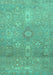 Machine Washable Abstract Turquoise Modern Area Rugs, wshabs1741turq