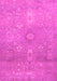 Machine Washable Abstract Pink Modern Rug, wshabs1741pnk