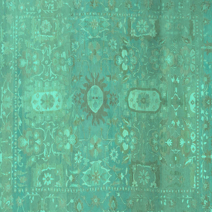 Square Abstract Turquoise Modern Rug, abs1741turq