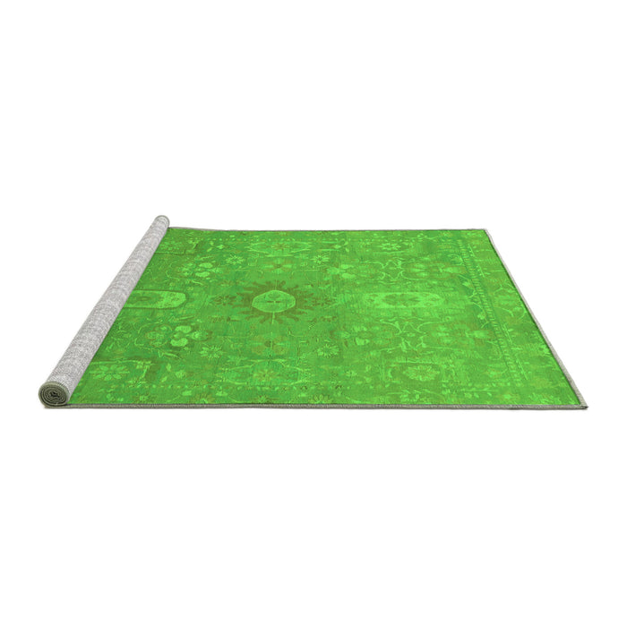 Sideview of Machine Washable Abstract Green Modern Area Rugs, wshabs1741grn