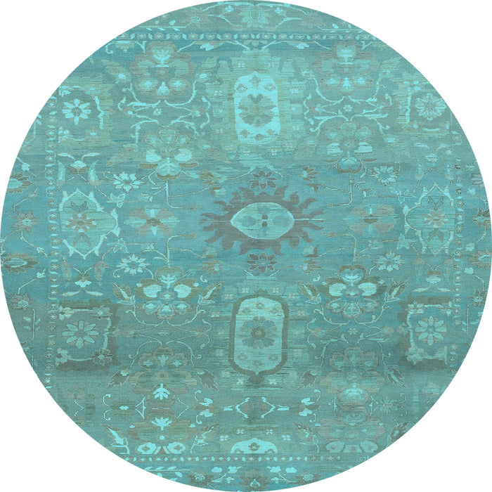 Round Machine Washable Abstract Light Blue Modern Rug, wshabs1741lblu