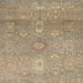 Square Abstract Dark Almond Brown Modern Rug, abs1741