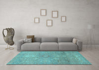 Machine Washable Abstract Light Blue Modern Rug, wshabs1741lblu