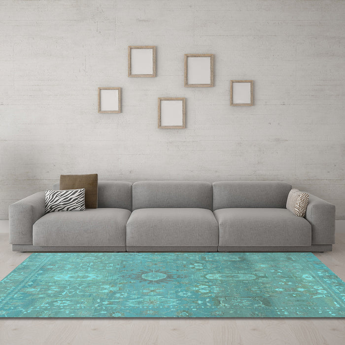 Machine Washable Abstract Light Blue Modern Rug in a Living Room, wshabs1741lblu